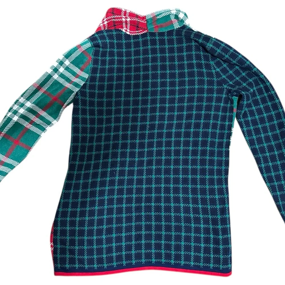Lands' End Holiday Plaid Cardigan woman’s Small - Picture 2 of 5